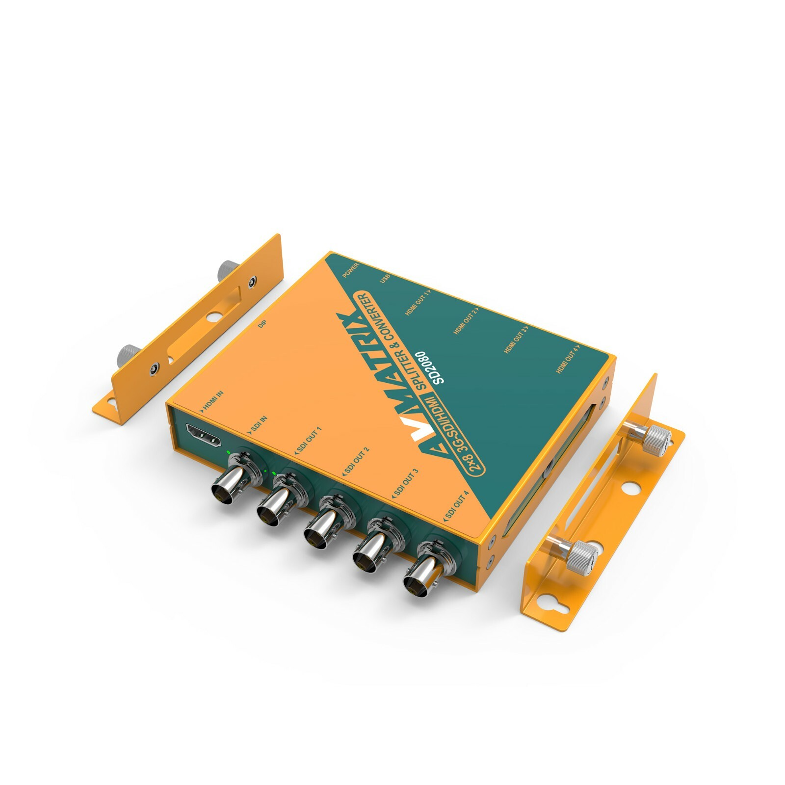 AVMATRIX SD2080  2x8 SDI/HDMI Splitter /Converter 1×HDMI/1×3G-SDI to 4×3G-SDI/HD