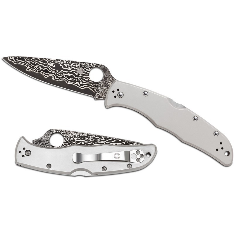 Spyderco C10TIPD Endura 4 TI Damascus Folding Knife 3.83" VG-10 Plain Edge