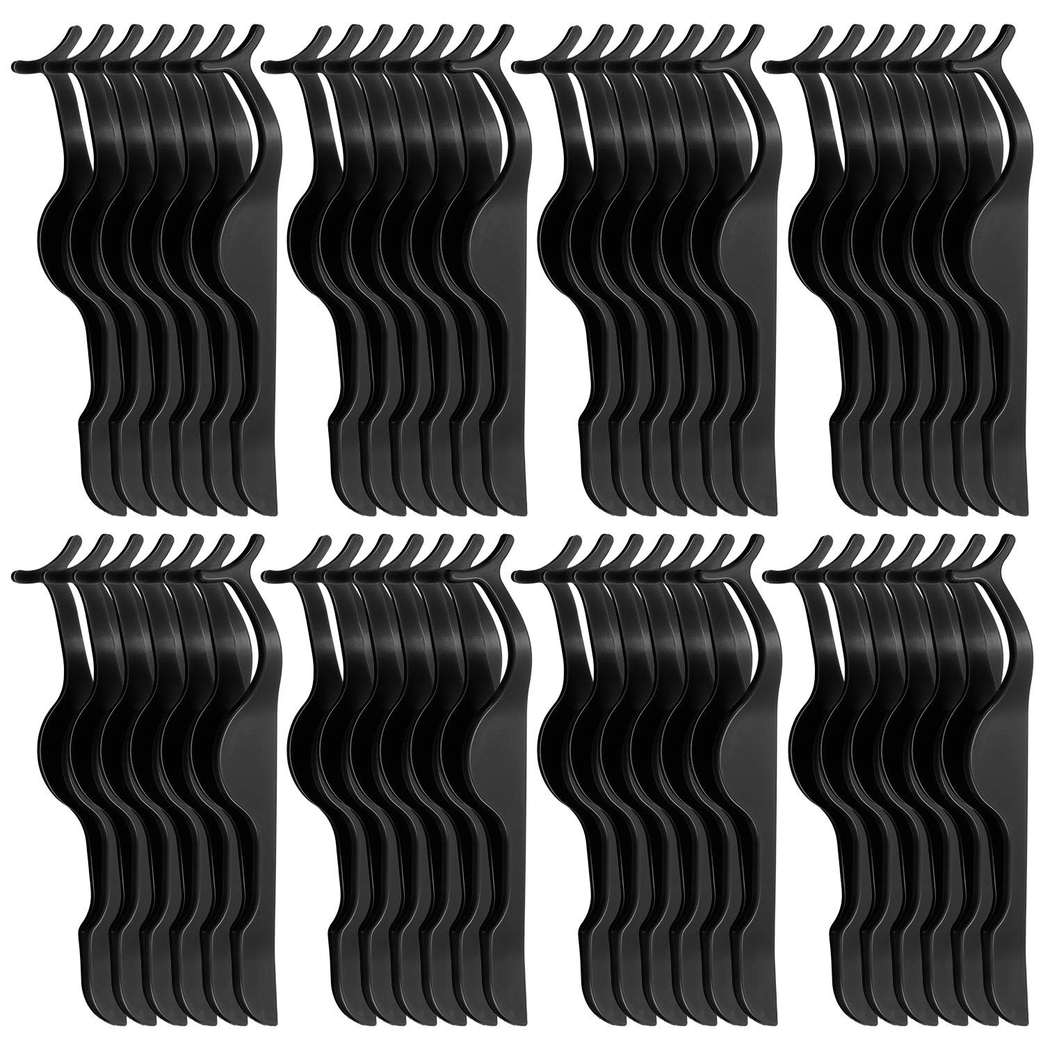 48 Pieces False Eyelash Applicator Tool Plastic Eyelashes Extension Tweezers Fis