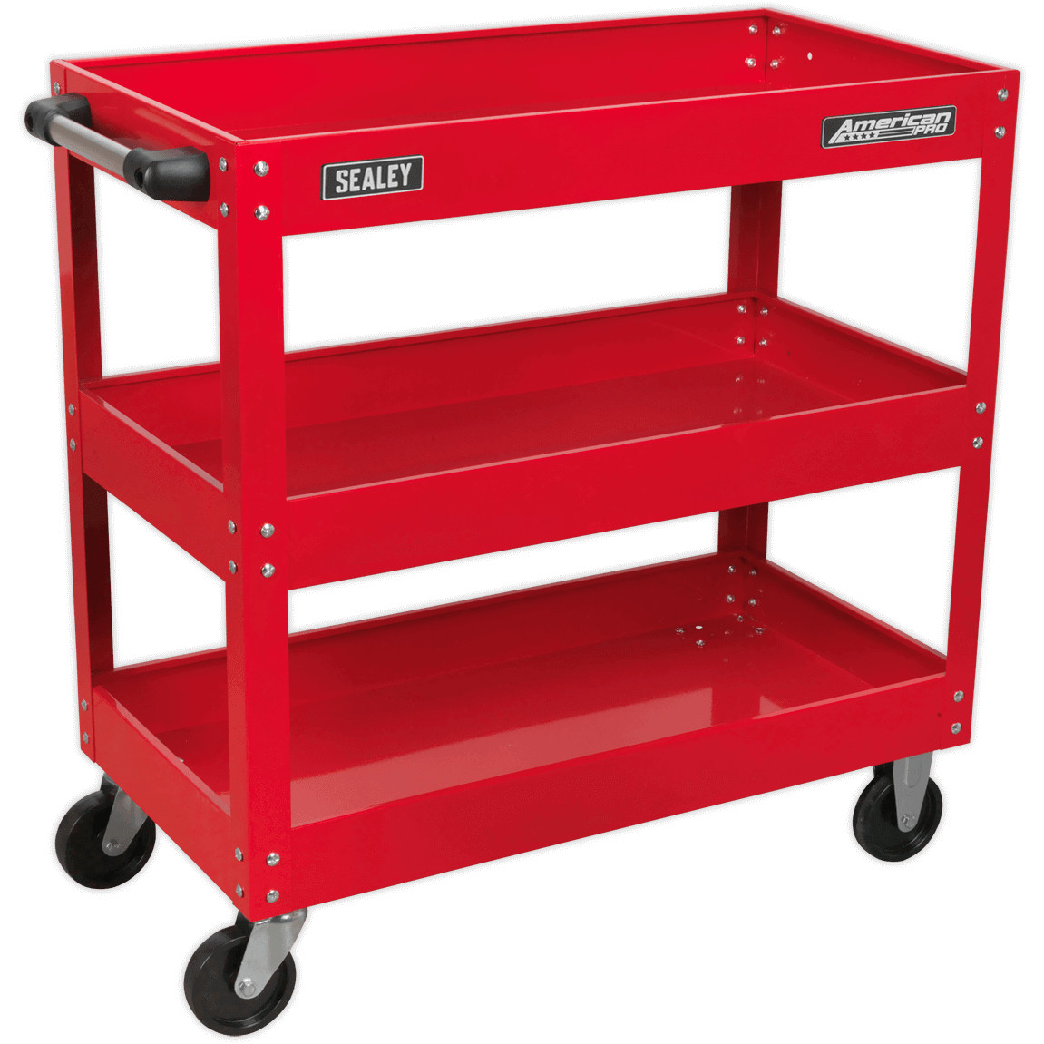 Sealey Heavy Duty 3 Shelf Trolley Red