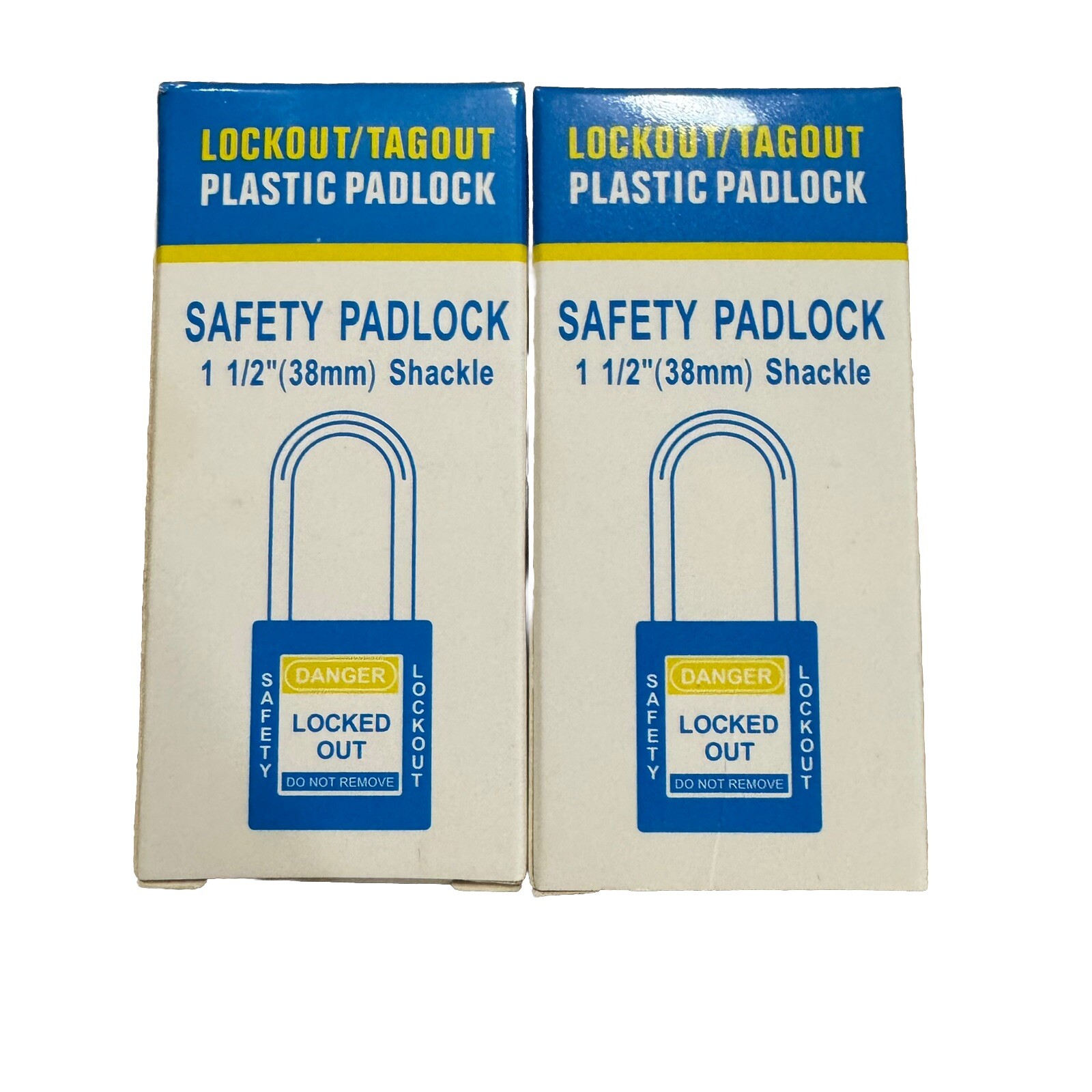 Lockout Tag out Plastic Padlock 1 1/2” Shackle Safety Padlock Lot Of 2 New E2