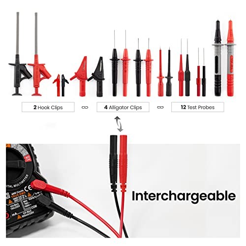 23PCS Multimeter Test Leads Kit with Replaceable Precision Probes Set and