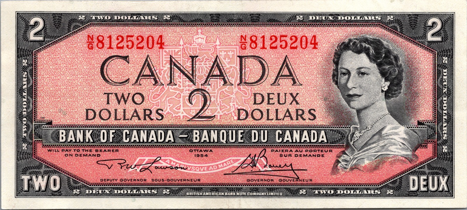 Canada 2 Dollars 1954 BC-38d XF