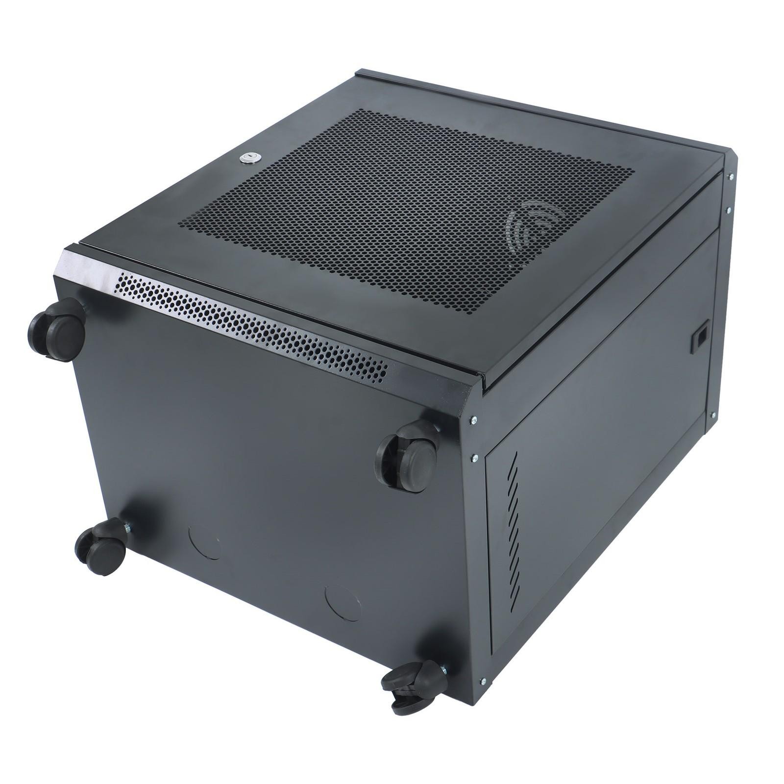12U Wall Mount Rack Enclosure, 15.5" Deep, Secure Locking Door