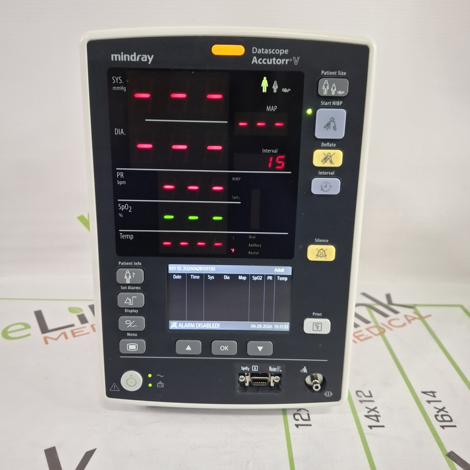 Mindray Datascope Accutorr V Vital Signs Monitor