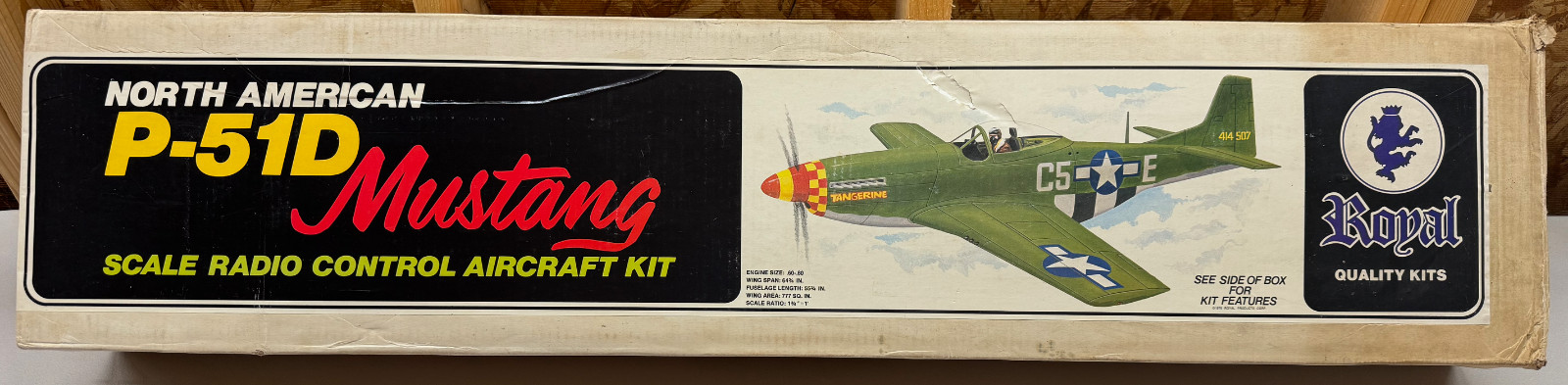 *CANOPY SLIGHT DENT* Royal 64.75" North American P-51D Mustang RC Airplane Kit