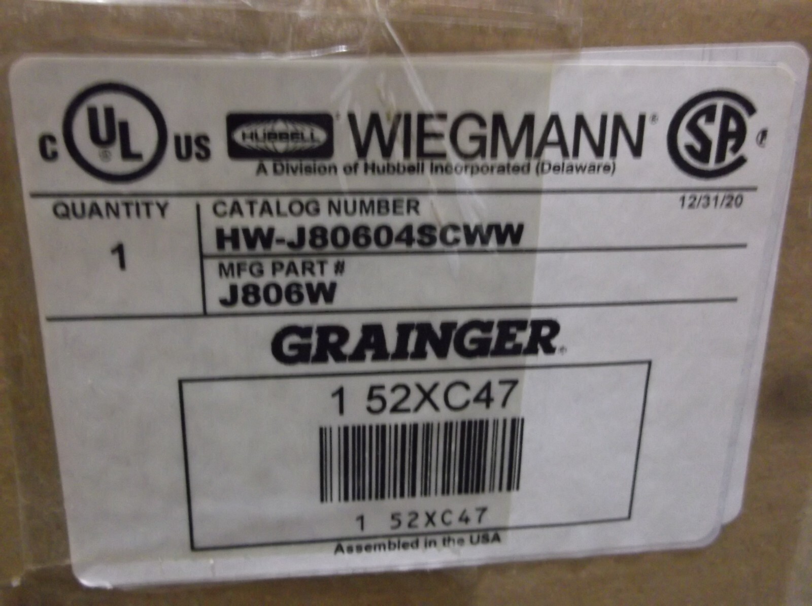 NIB WIEGMANN HW-J80604SCWW J806W ENCLOSURE (430)