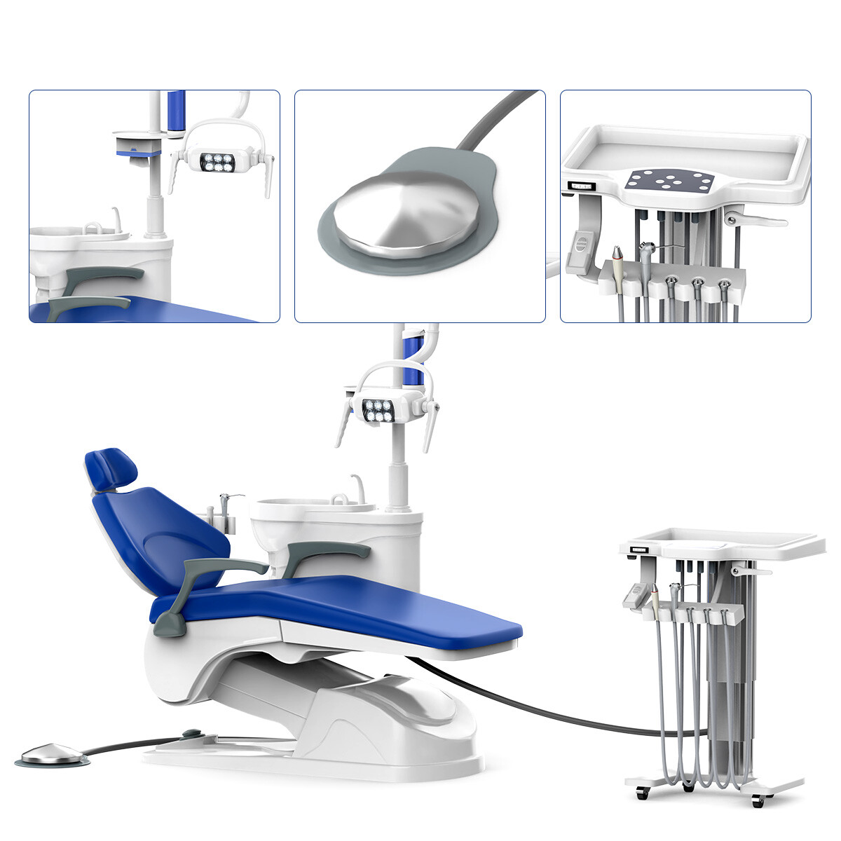 Dental Unit Chair PU Leather Computer Controlled/Delivery Unit &4H Compressor