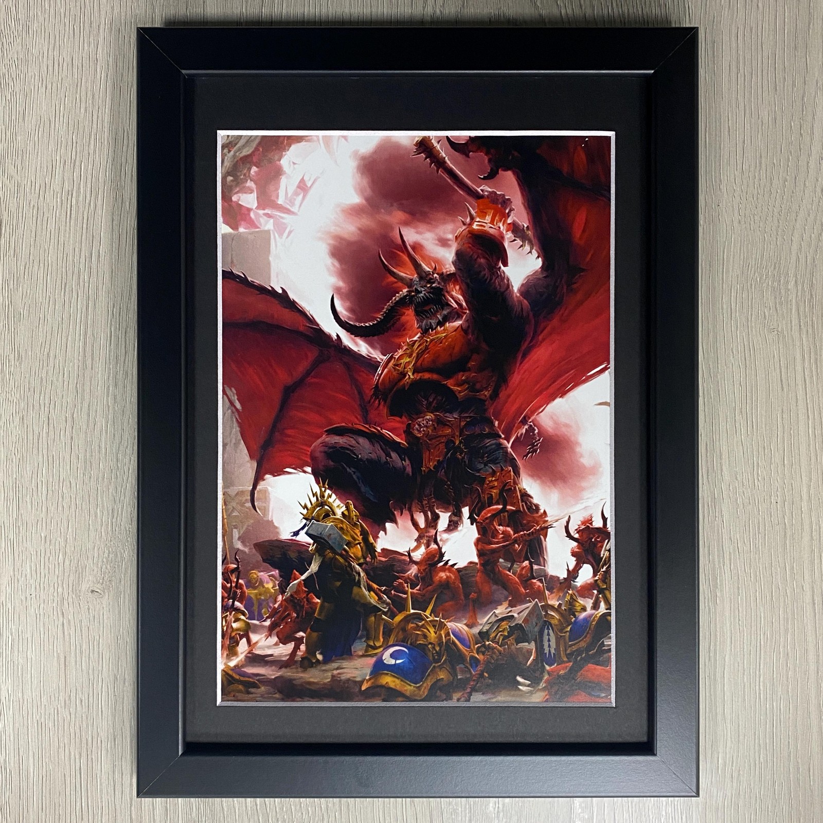 FRAMED DAEMONS OF KHORNE BLOODTHIRSTER ART STORMCAST ETERNALS WARHAMMER AOS