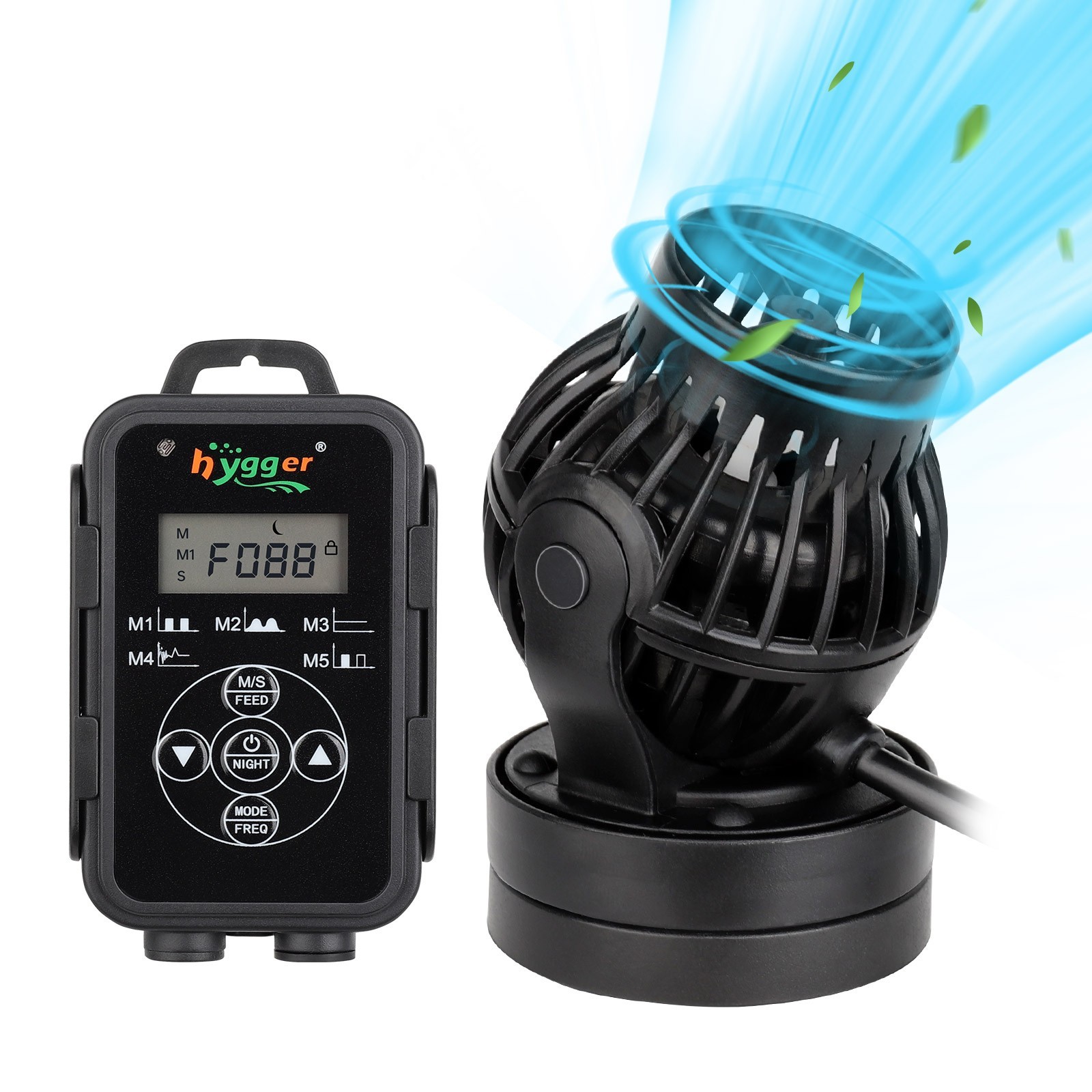 hygger Wave Maker 2200GPH Adjustable Flow Intelligent DC Powerhead Marine Tank