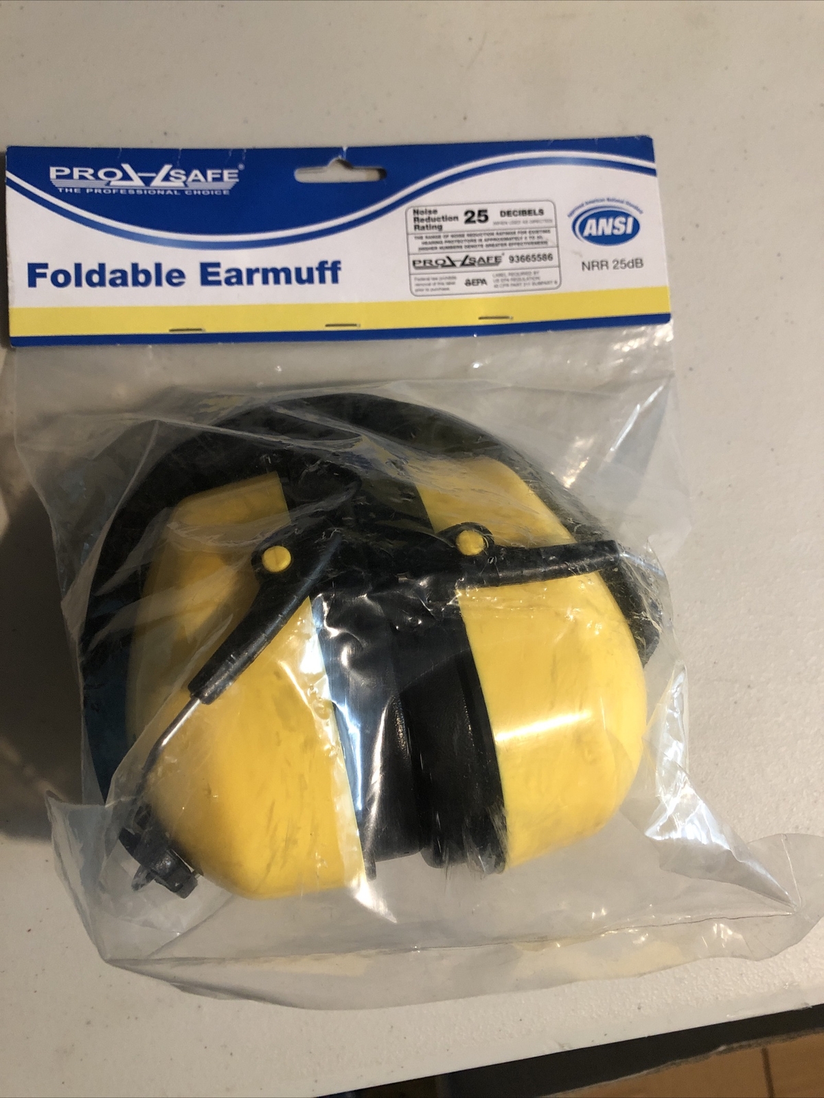 PRO-SAFE Over the Head Yellow Foam Cushion Earmuffs 25 NRR Rating