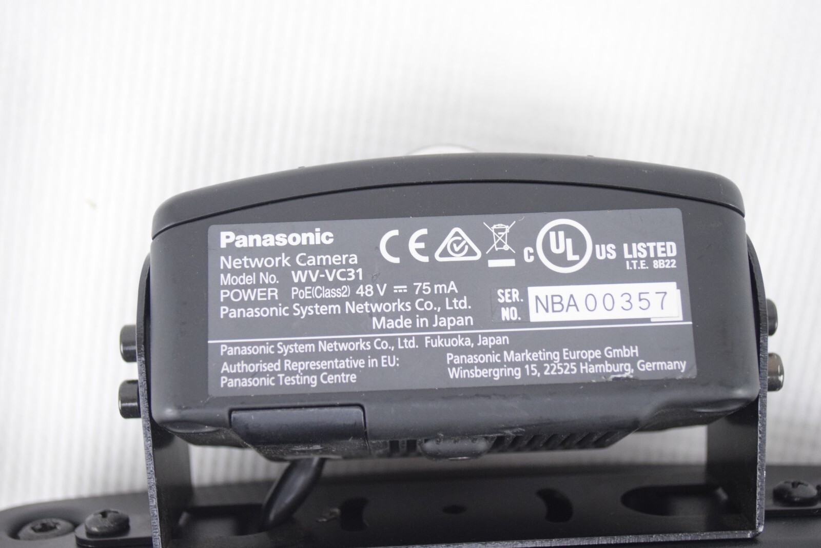 Panasonic WV-VC31 Arbitrator 360 Rear Camera