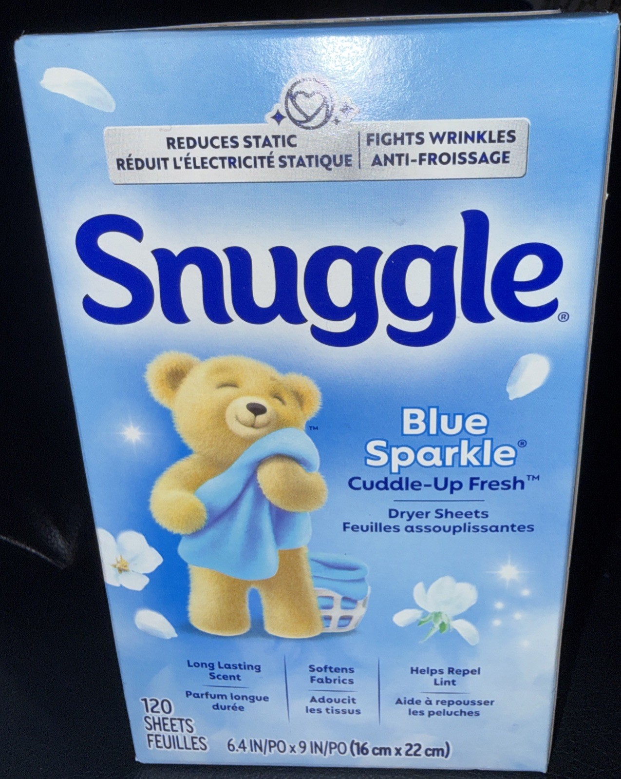 Snuggle Blue Sparkle Fabric Softener Dryer Sheets 120 count