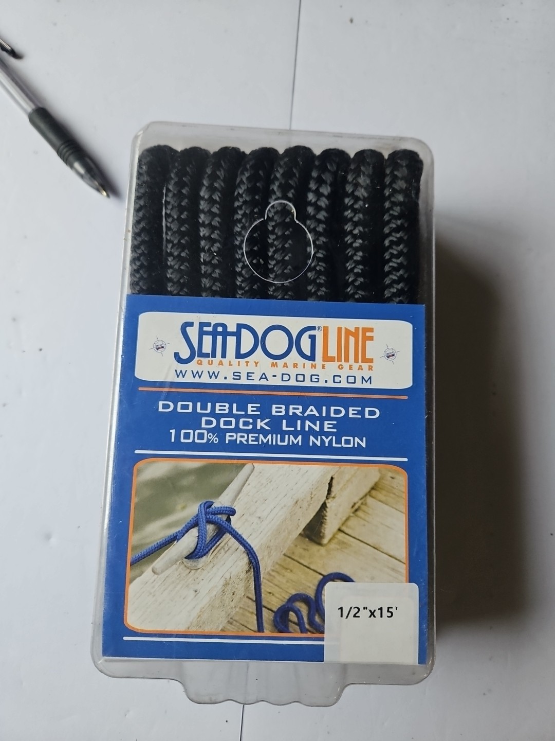Sea-Dog Premium Dock Line 1/2" x 15', Black 302112015BK-1 NOS OEM R2S6bin