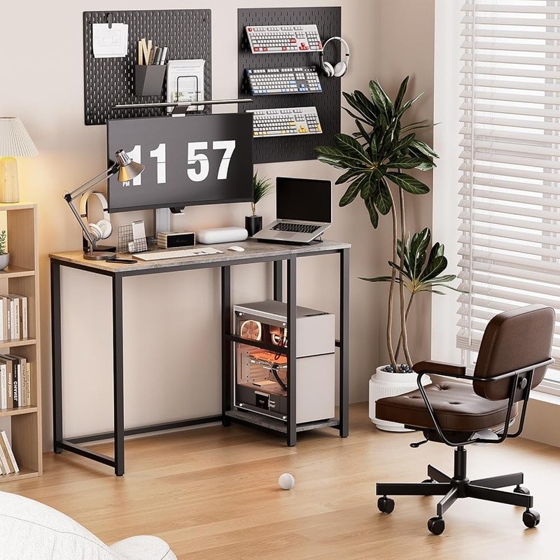 Small Computer Desk W/ Adjustable Shelves Compact Home Office Study Table New