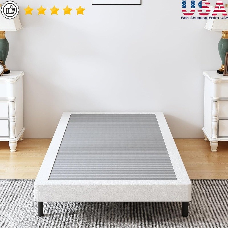 Sturdy Twin Box Spring Metal Foundation Easy Assembly Durable Squeak Resistant