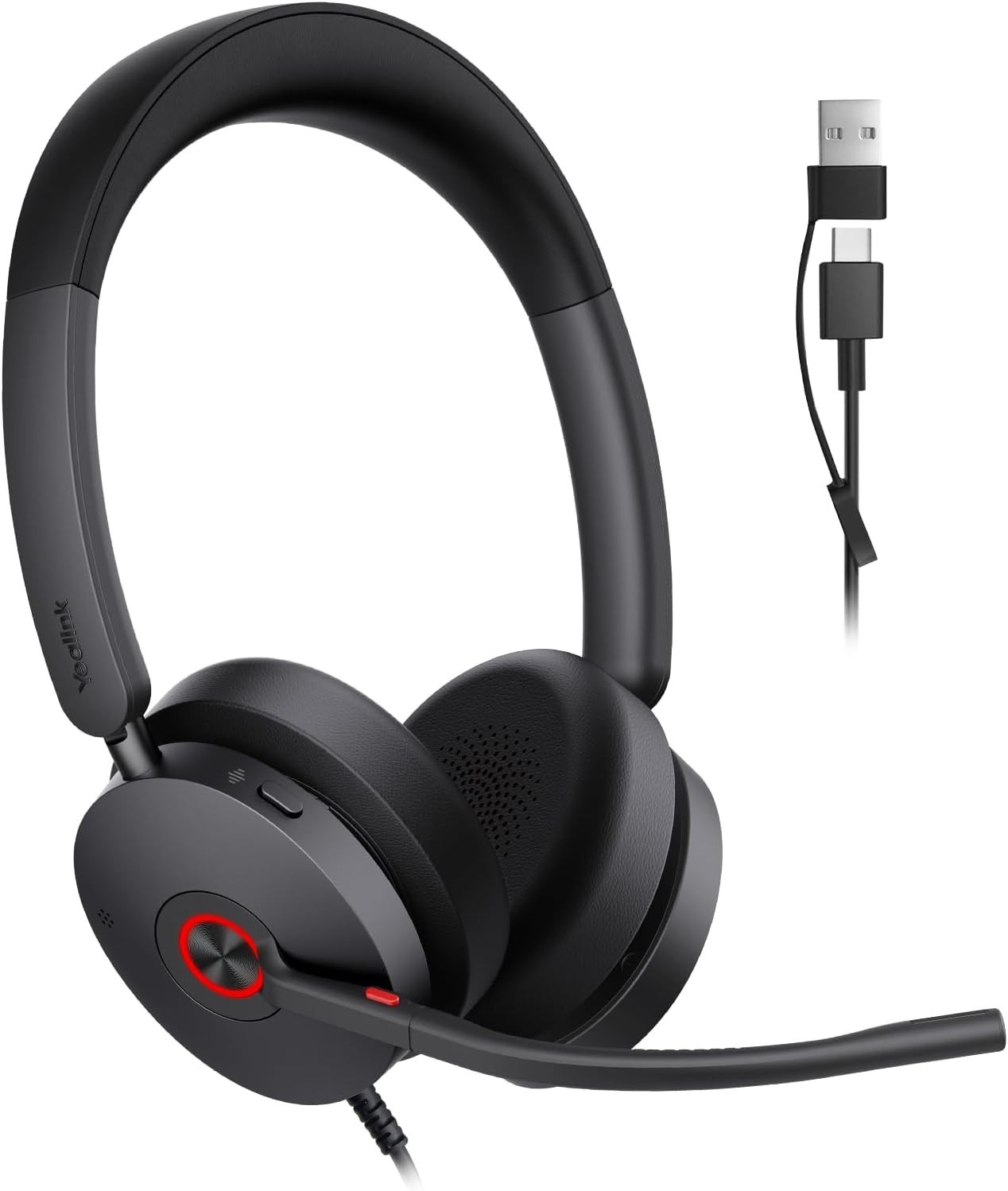 Yealink UH48 ANC wired USB headset – AI noise canceling, Teams & Zoom certified