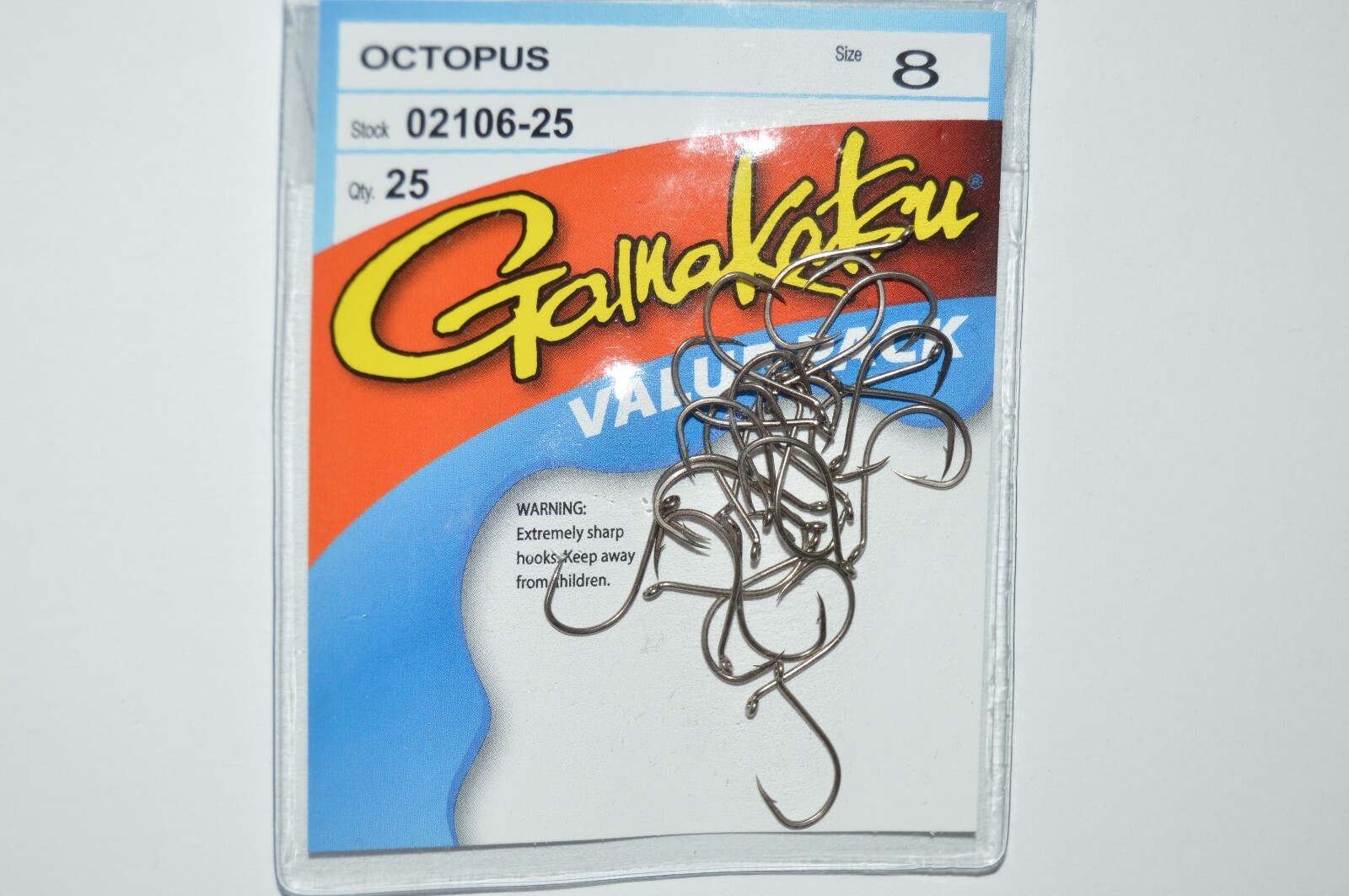 gamakatsu octopus hooks size 8 25 per pack 02106-25 value pack