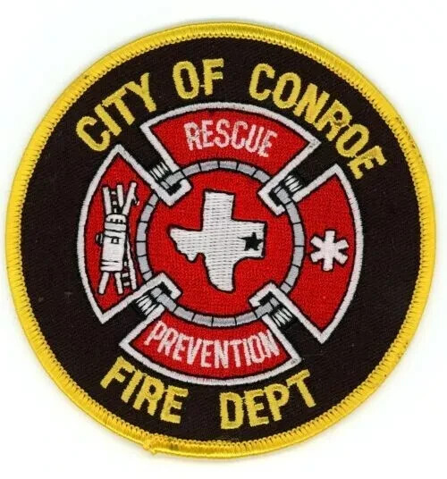 TEXAS TX CITY OF CONROE FIRE RESCUE DEPARTMENT SHOULDER PATCH POLICE SHERIFF