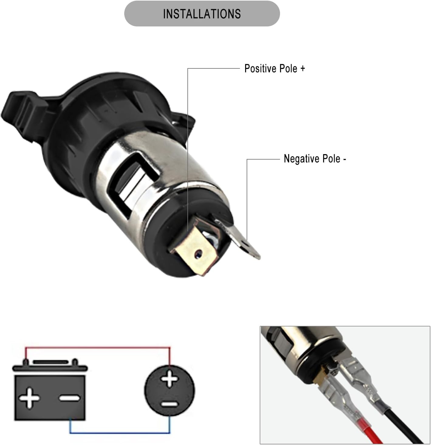 Cigarette Lighter Socket, DC 12V Car Cigarette Lighter,12 Volt Female Power Outl