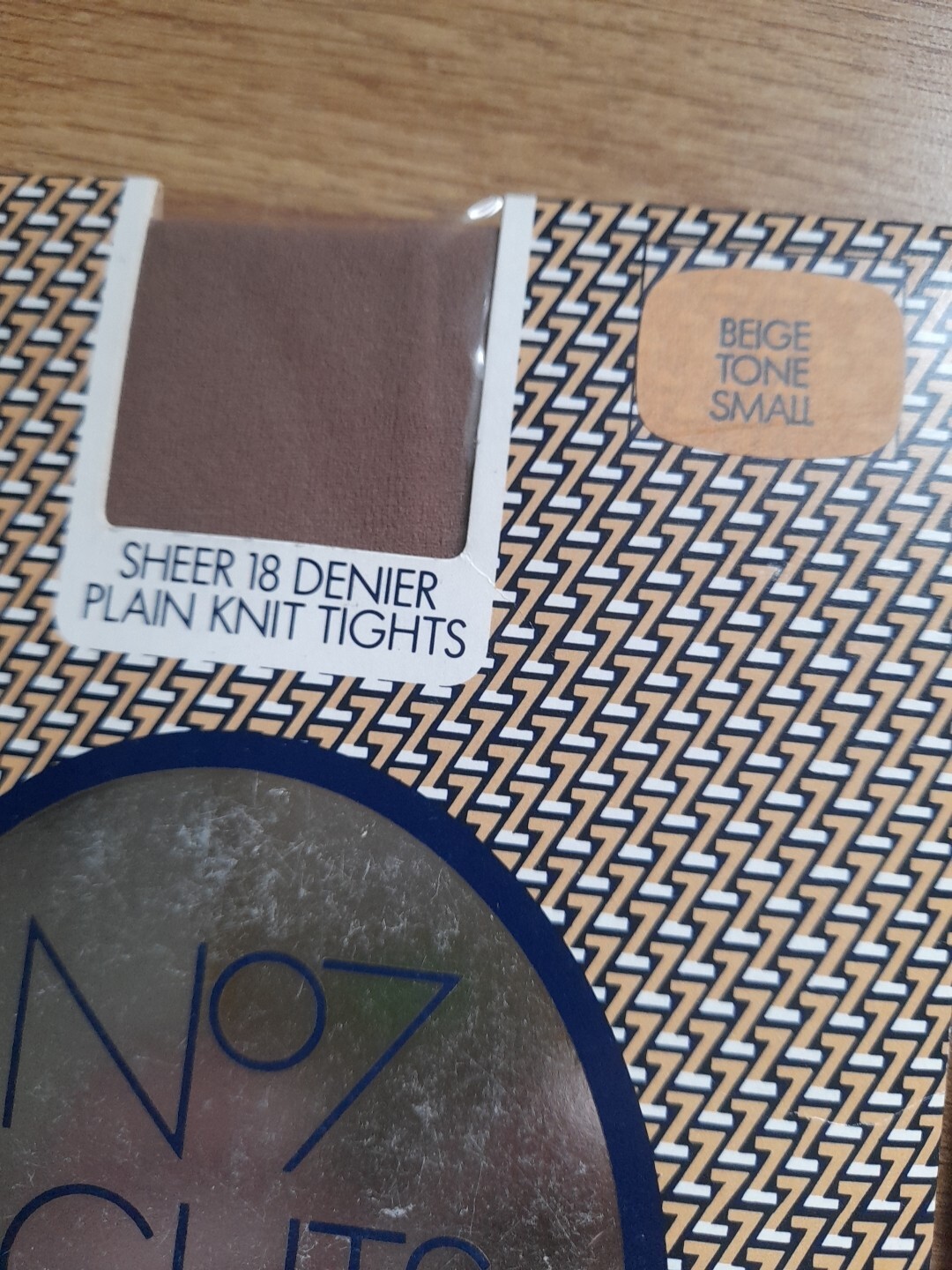 2 x No7 TIGHTS sheer 18 Den Plain Knit BEIGH TONE/PEACH TINT size Small