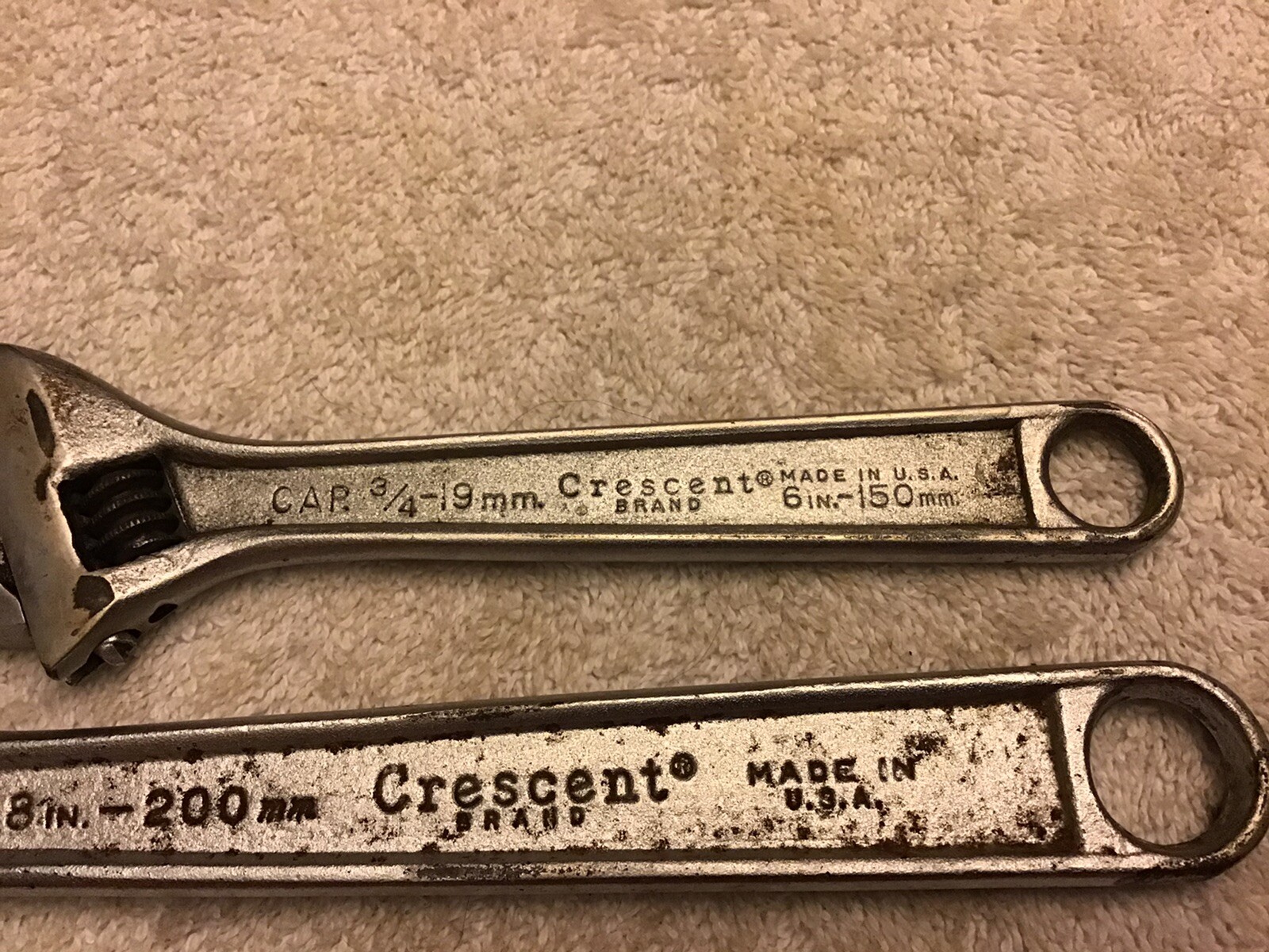 Crescent Crestoloy Adjustible Wrenches 8” And 6”