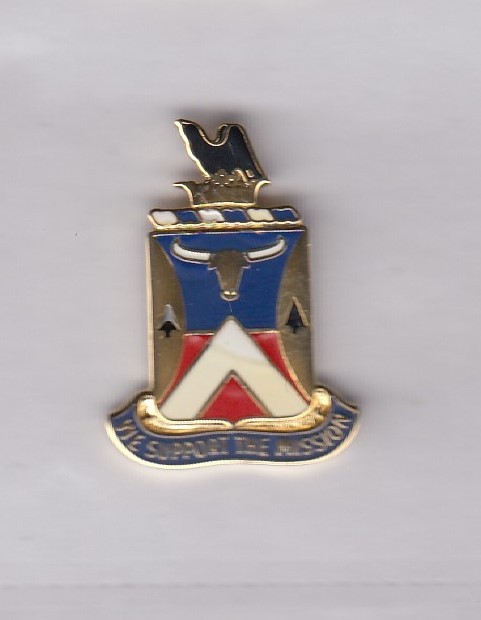 US Army 181st Support Bn Alaska Quartermaster QM Supply crest DUI badge P-23