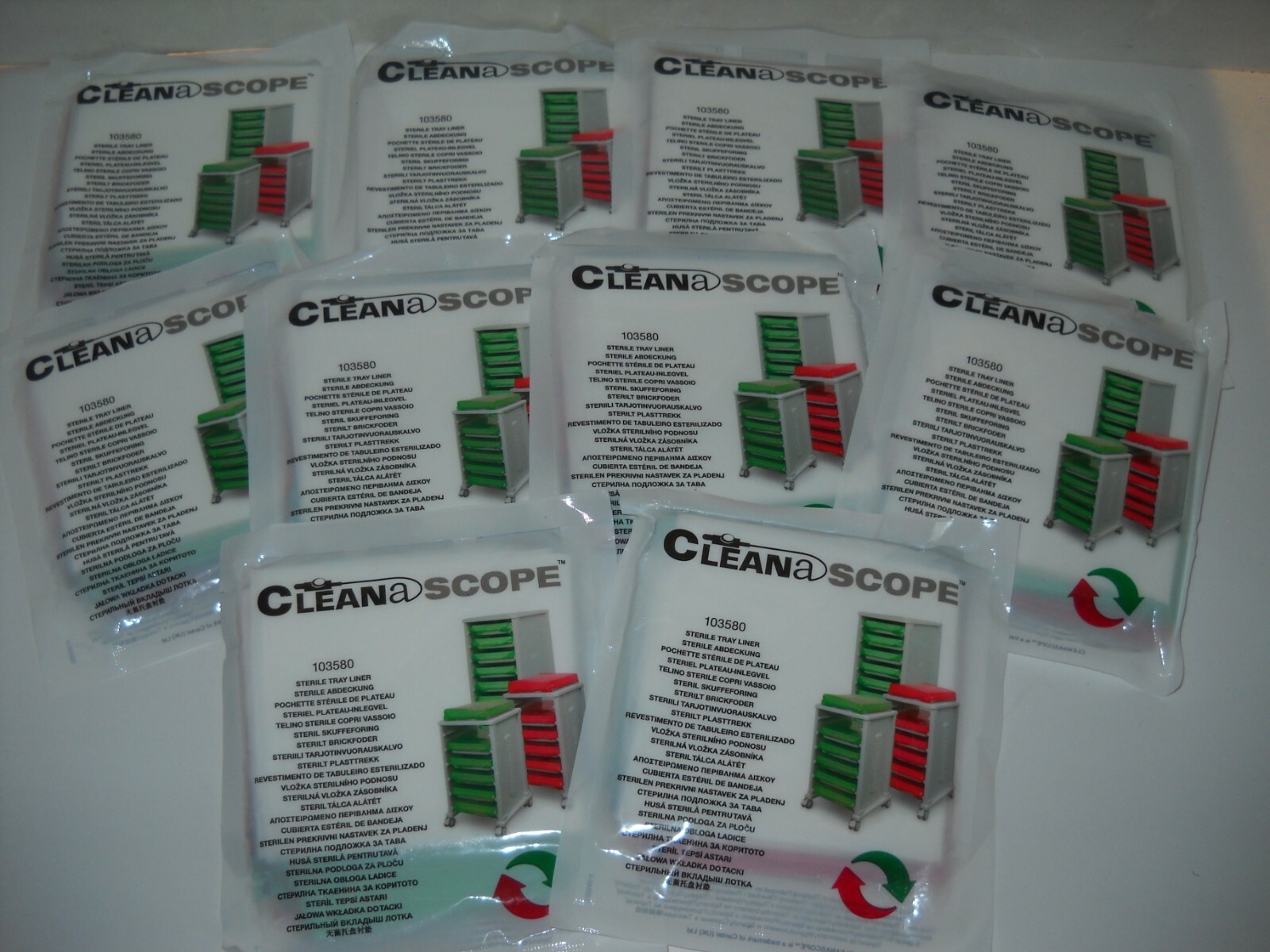 CleanaScope 103580 Sterile Tray Liners, 09/2022,  NEW Lot of 10 pkgs.