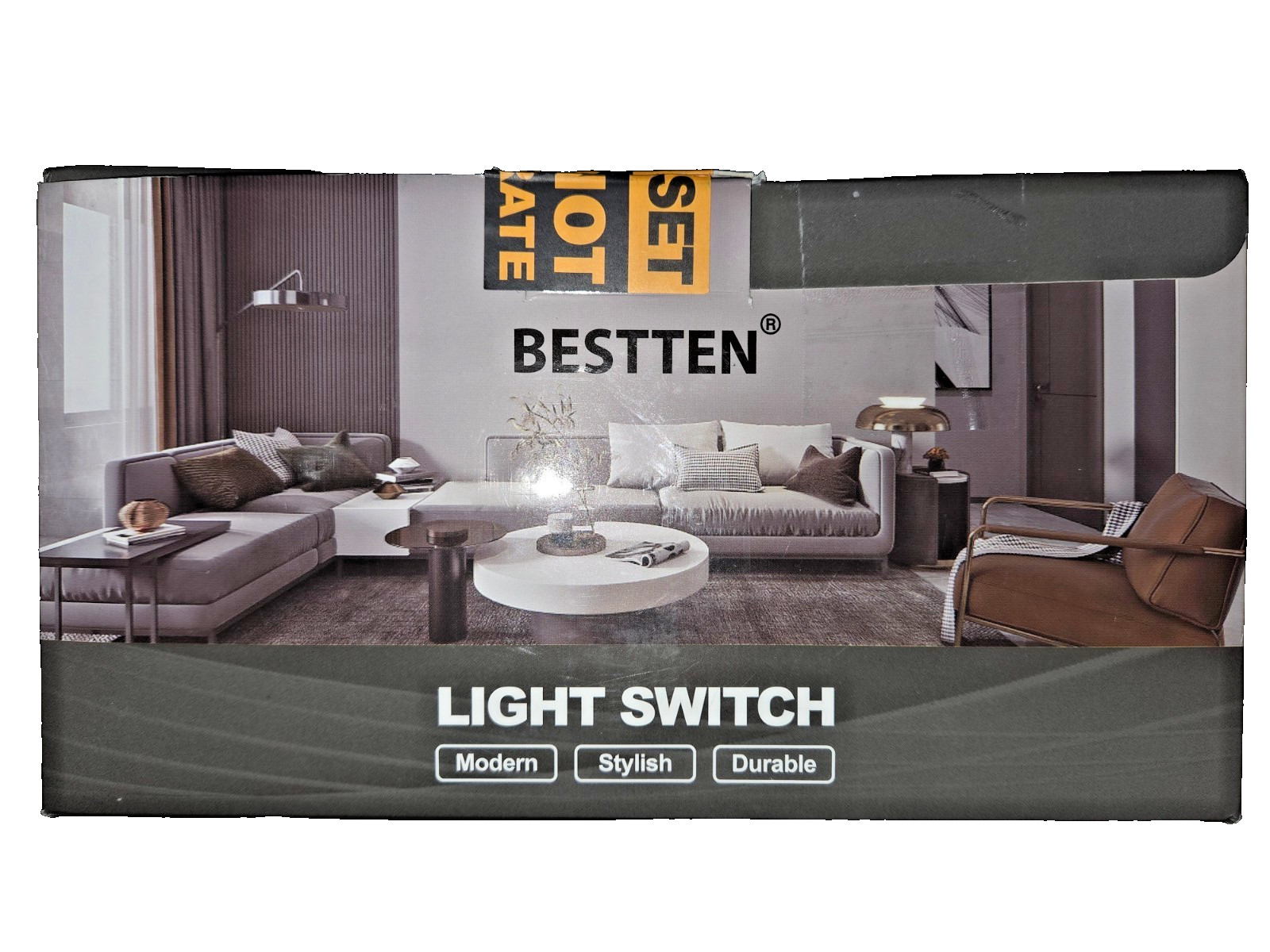 BESTTEN 10 pack Single Pole Wall Light Switch with wallplate, 15A 120/277V