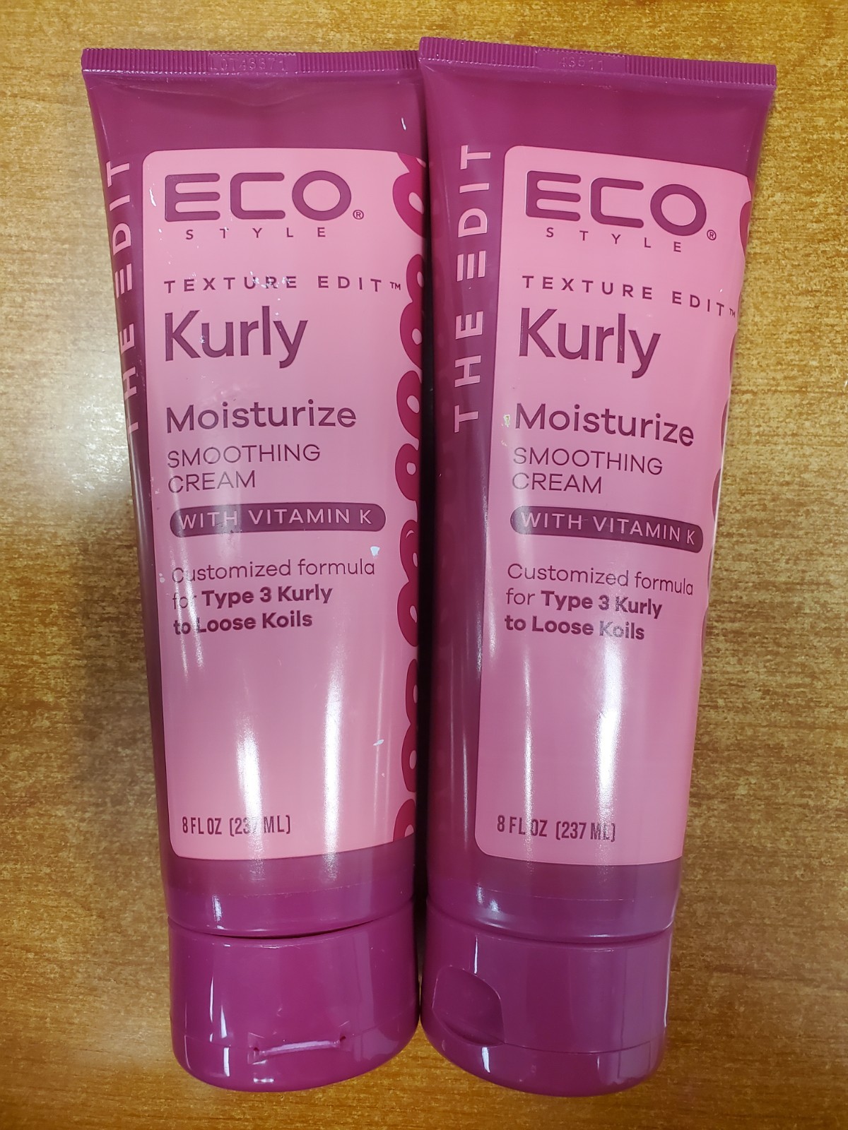 2 Pk: ECO Kurly Moisturize Smoothing Cream+Vit. K 8oz ea (Exp 11/30/26) 0281-E2C