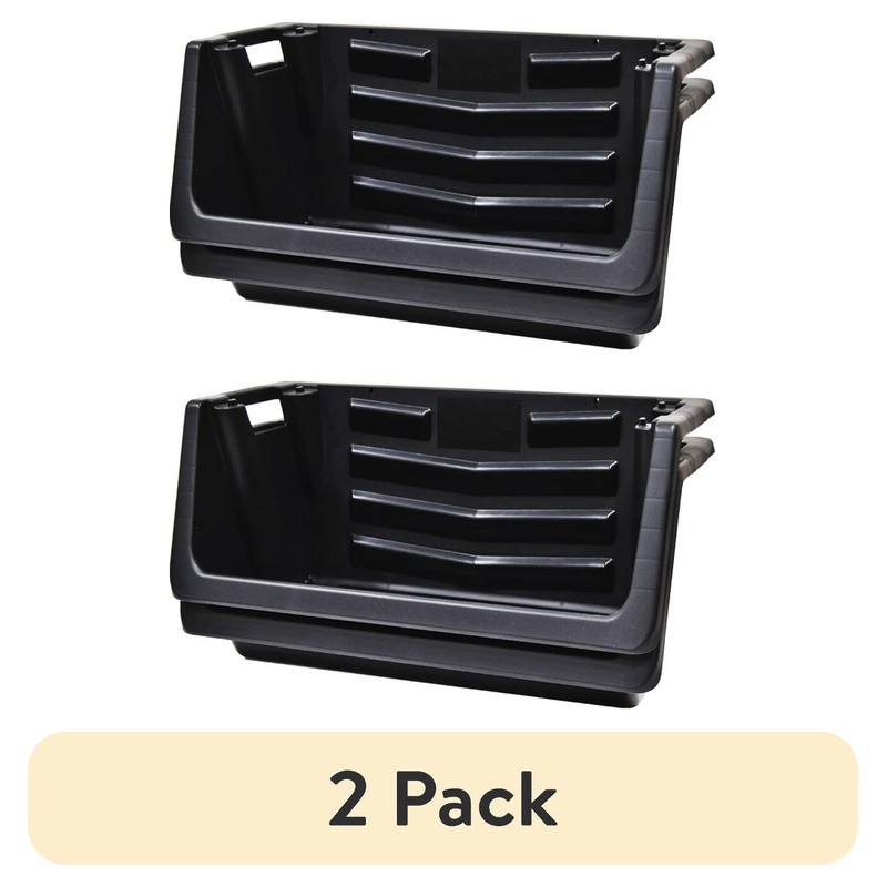 Heavy Duty Stackable Storage Bins Large Handles Rust Water Proof 100lb Limit New
