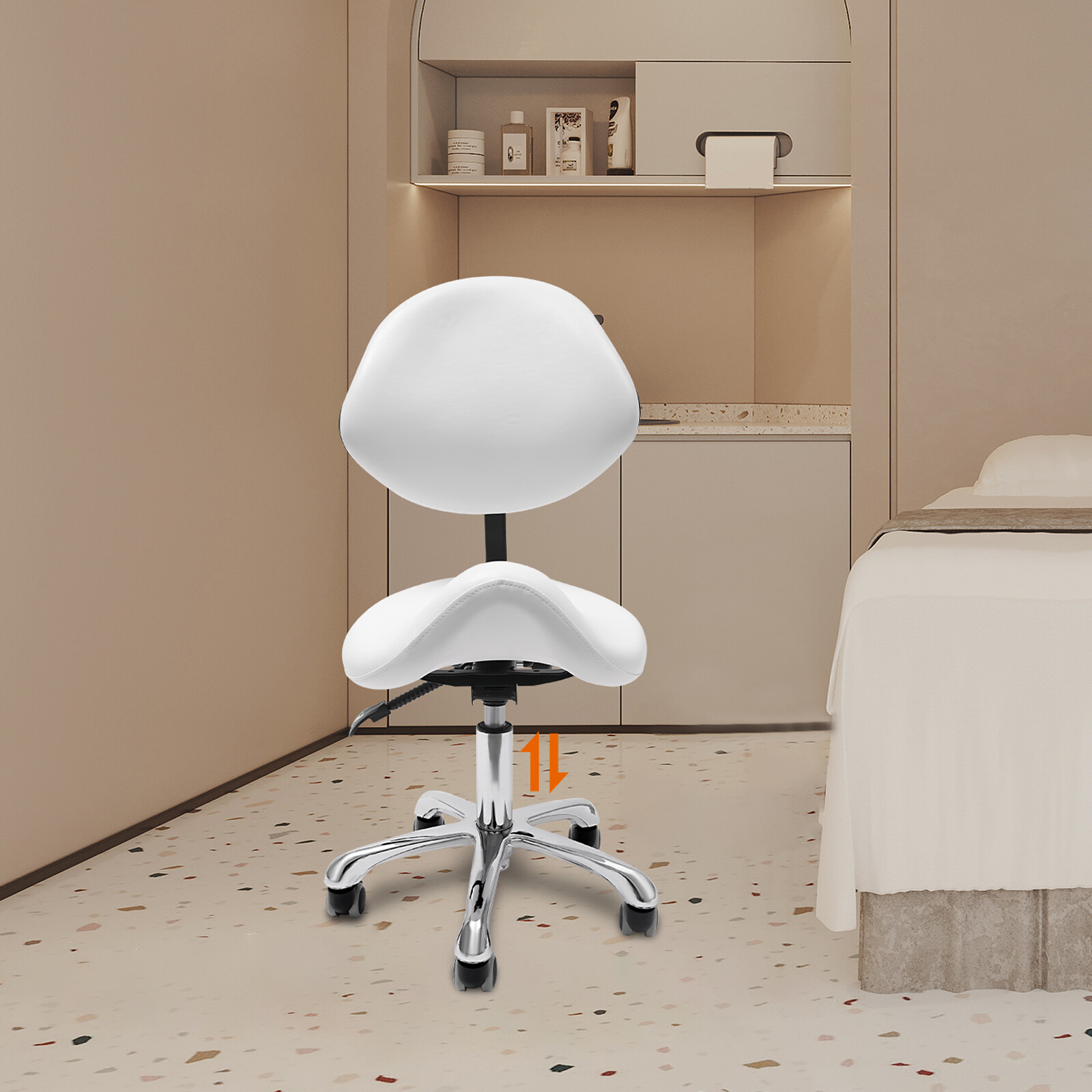 Ergolution Ergonomic Saddle Stool W/ Backrest -Work Stool,Office Stool-Seat