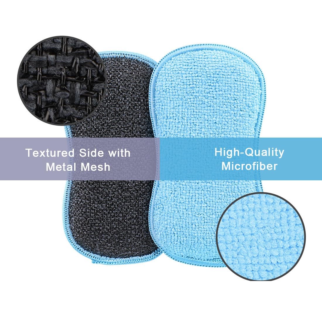 HOMEXCEL 6 Pack Multi-Purpose Scrub Sponges Kitchen, Dish Sponge, Multicolor