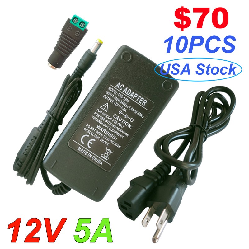 AC 110V To DC 12V 5A Switch Power Supply Adapter 12 V Transformer LED Strip 60W