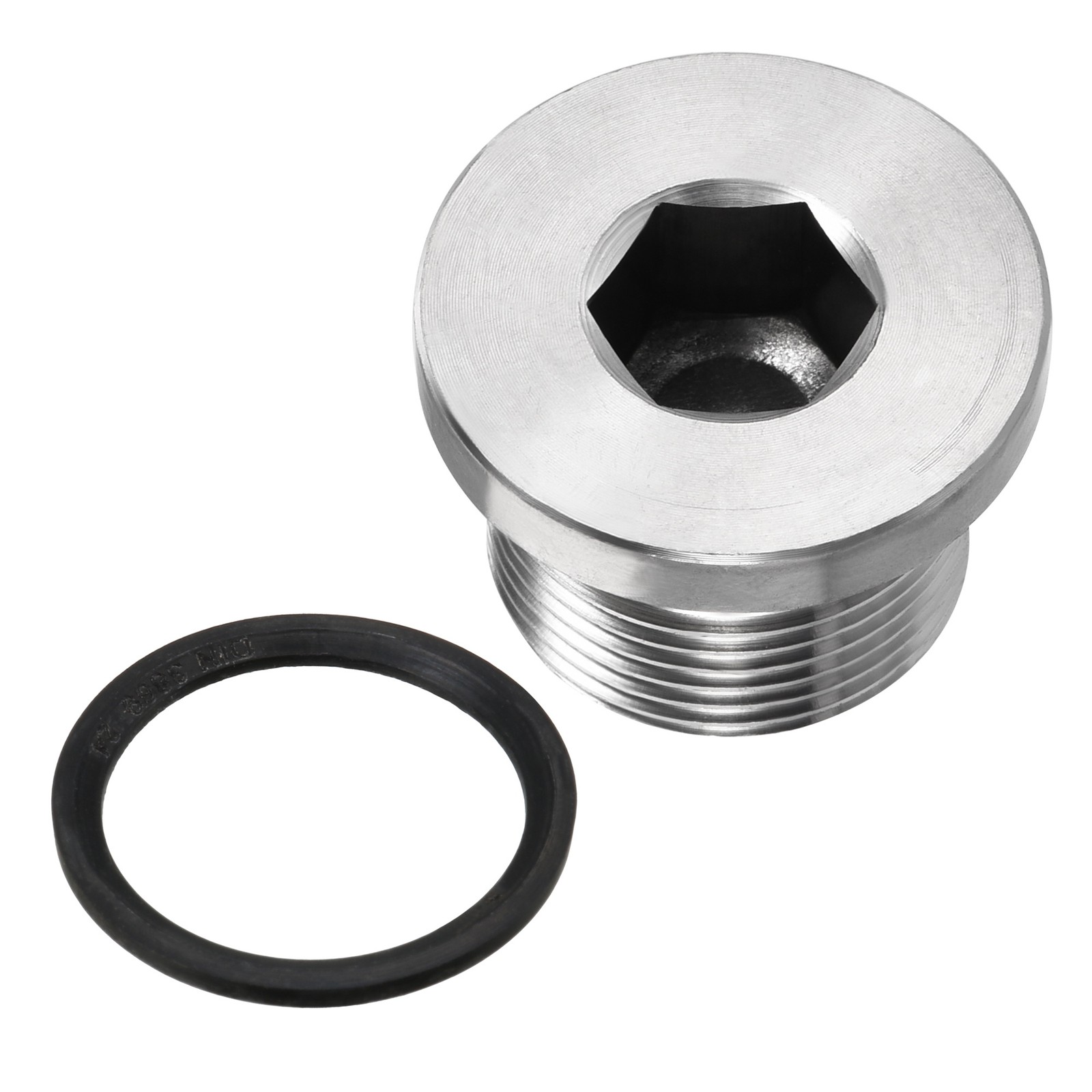 M24 x 1.5 Stainless Steel Internal Hex Head Socket Pipe Fitting (Silver)