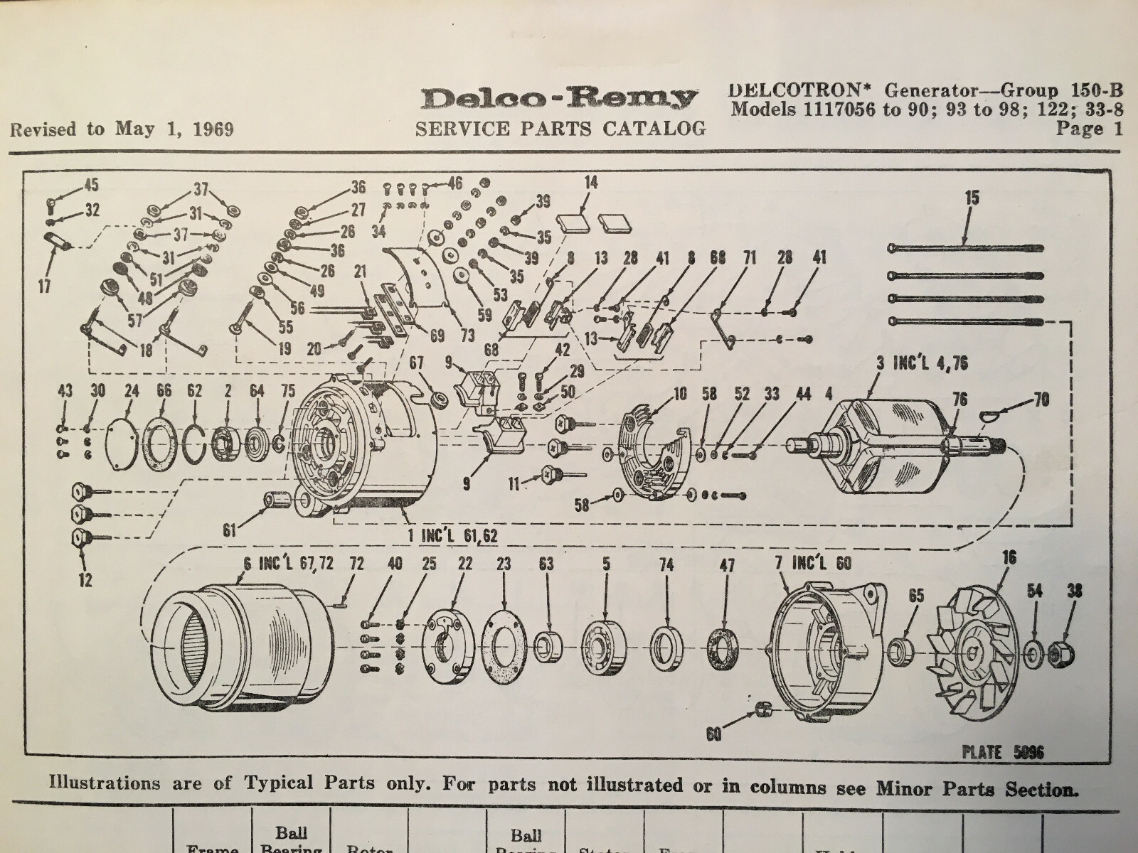 Delco-Remy Delcotron Generator 1117056 and Up  Parts List Instructions
