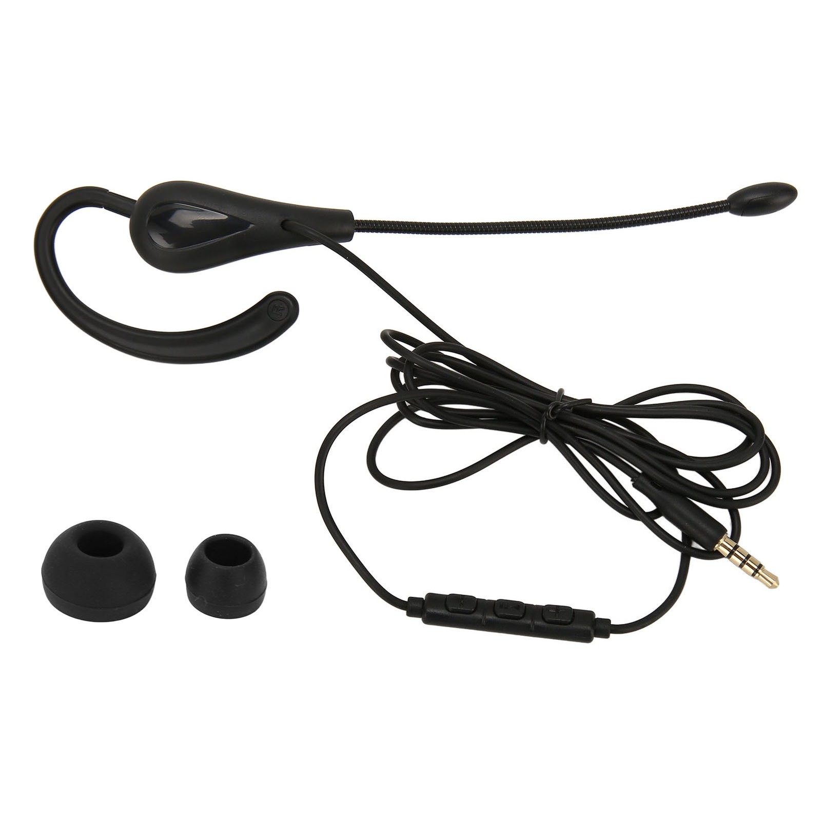 Single Ear Headset With Microphone Wired Noise Cancelling Lightweight Monaural