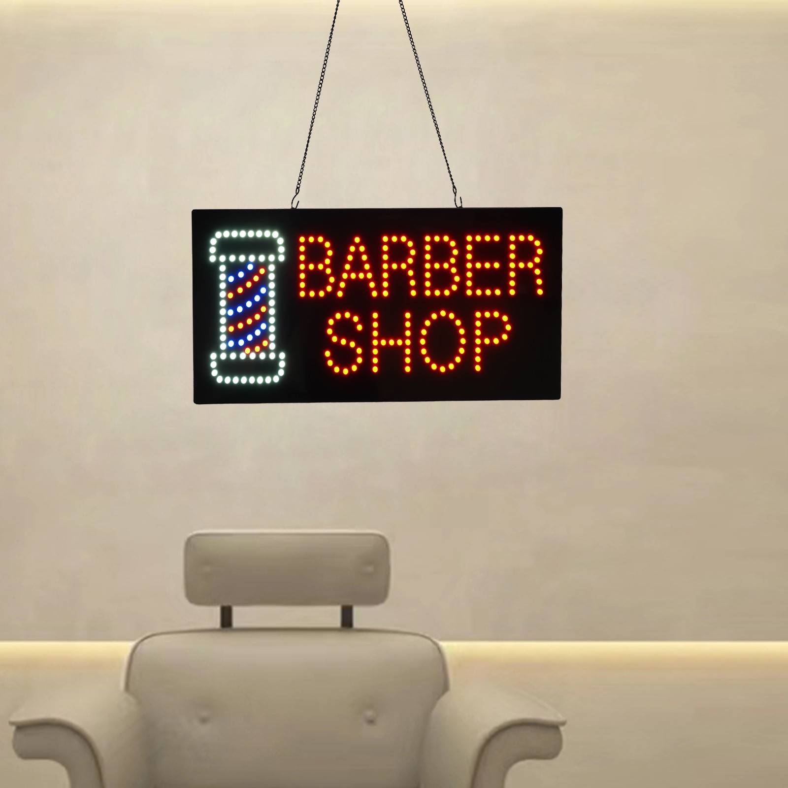 Barber Shop Sign LED Light Sign Business Sign 60*30cm/23.61*11.81in！