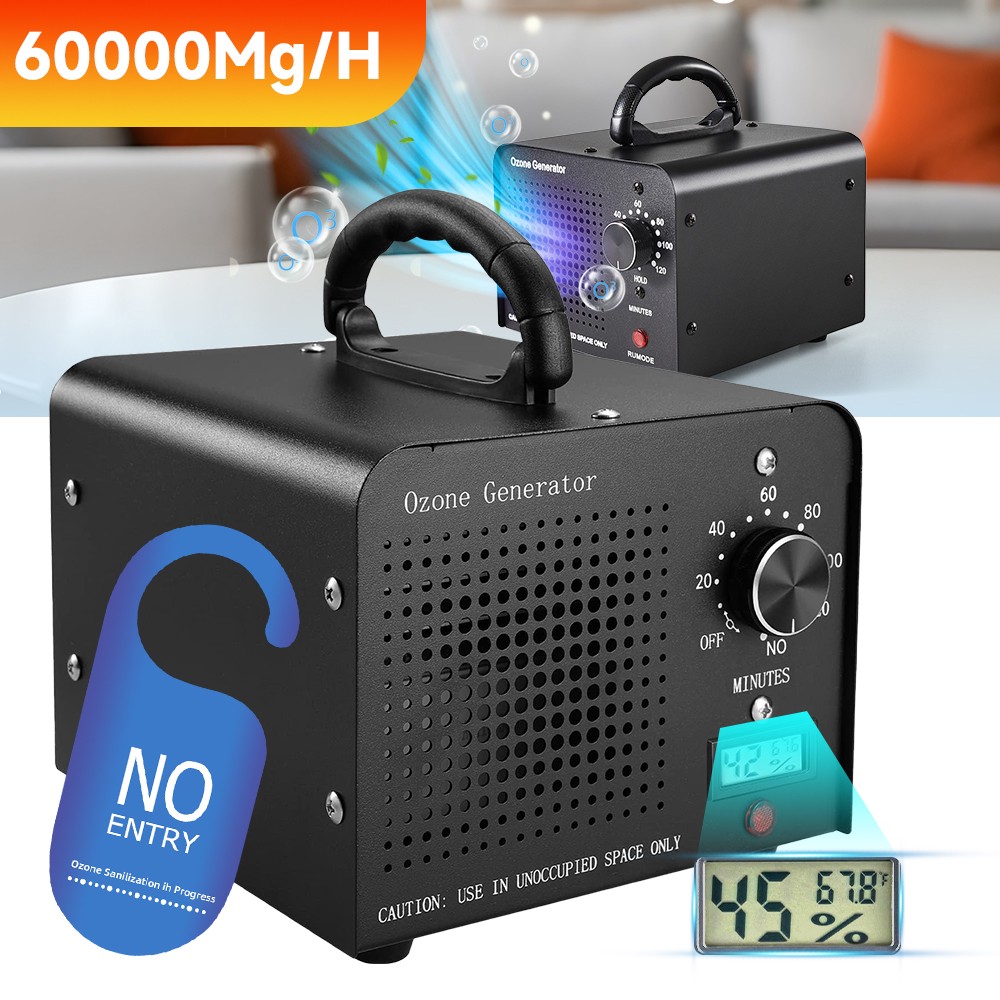 0zone Generator 60000mg/h-Air Purifier for Home & Car Odor Smoke & Pet Removal