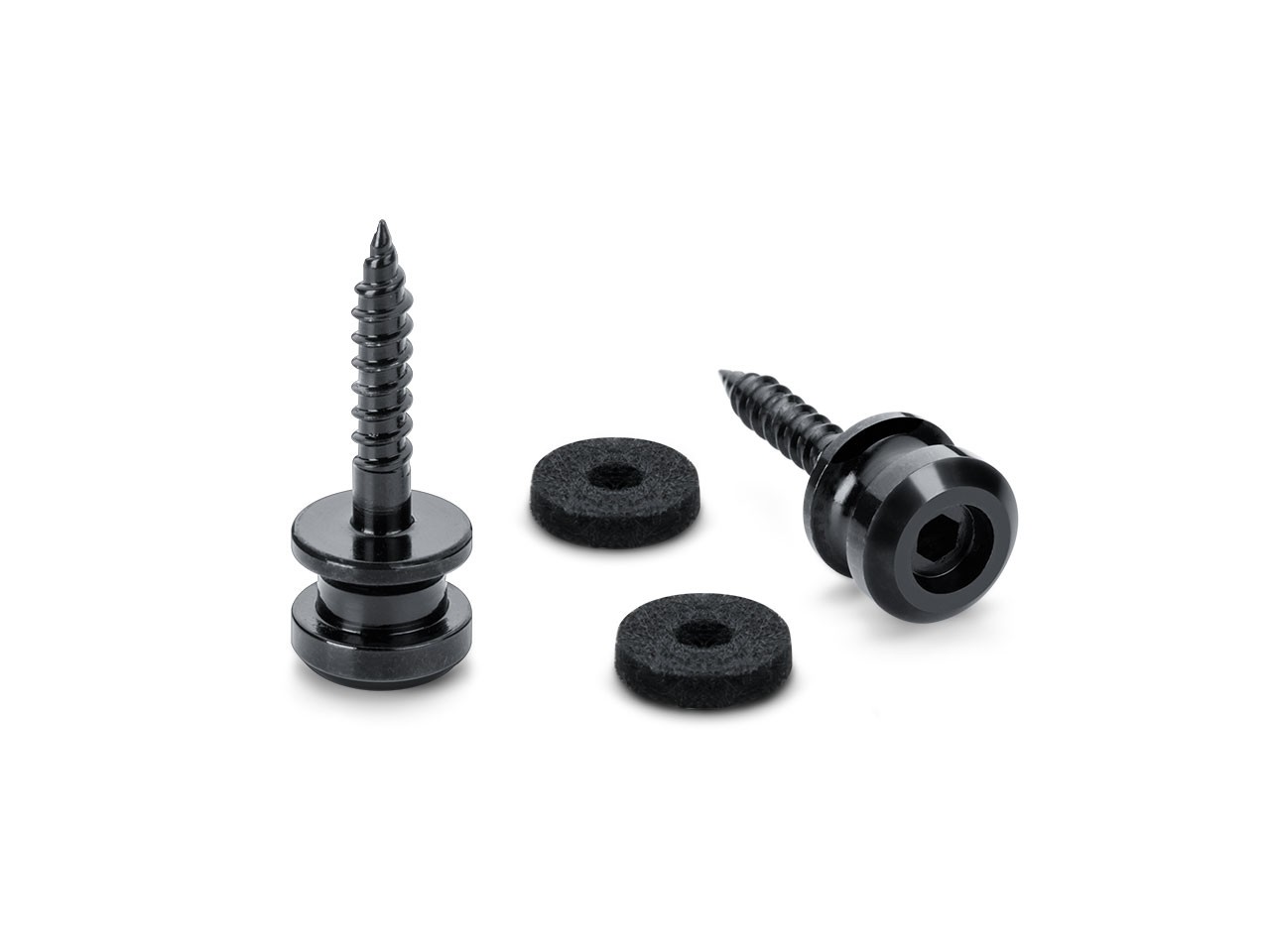 Genuine Schaller Germany S-Lock Straplock Replacement Buttons Pair, BLACK CHROME