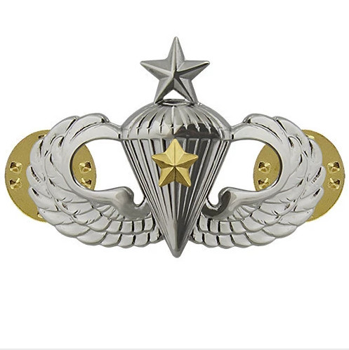 GENUINE U.S. ARMY BADGE: SENIOR COMBAT PARACHUTE FIFTH AWARD - MIRROR FINISH