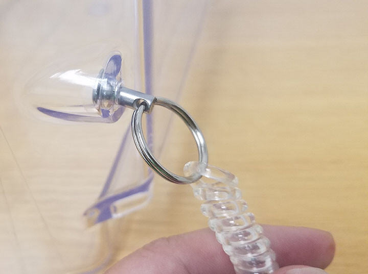LABOR SAVER TETHER, 4" CURLY CORD W/SNAP, KEY RING, CLEVIS PIN