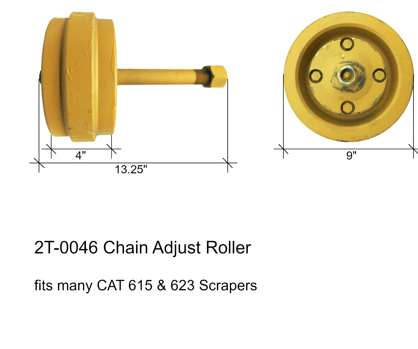 Scraper Chain Adjust Roller - 2T0046 - fits Many CAT 615 & 623 Elevated Scrapers
