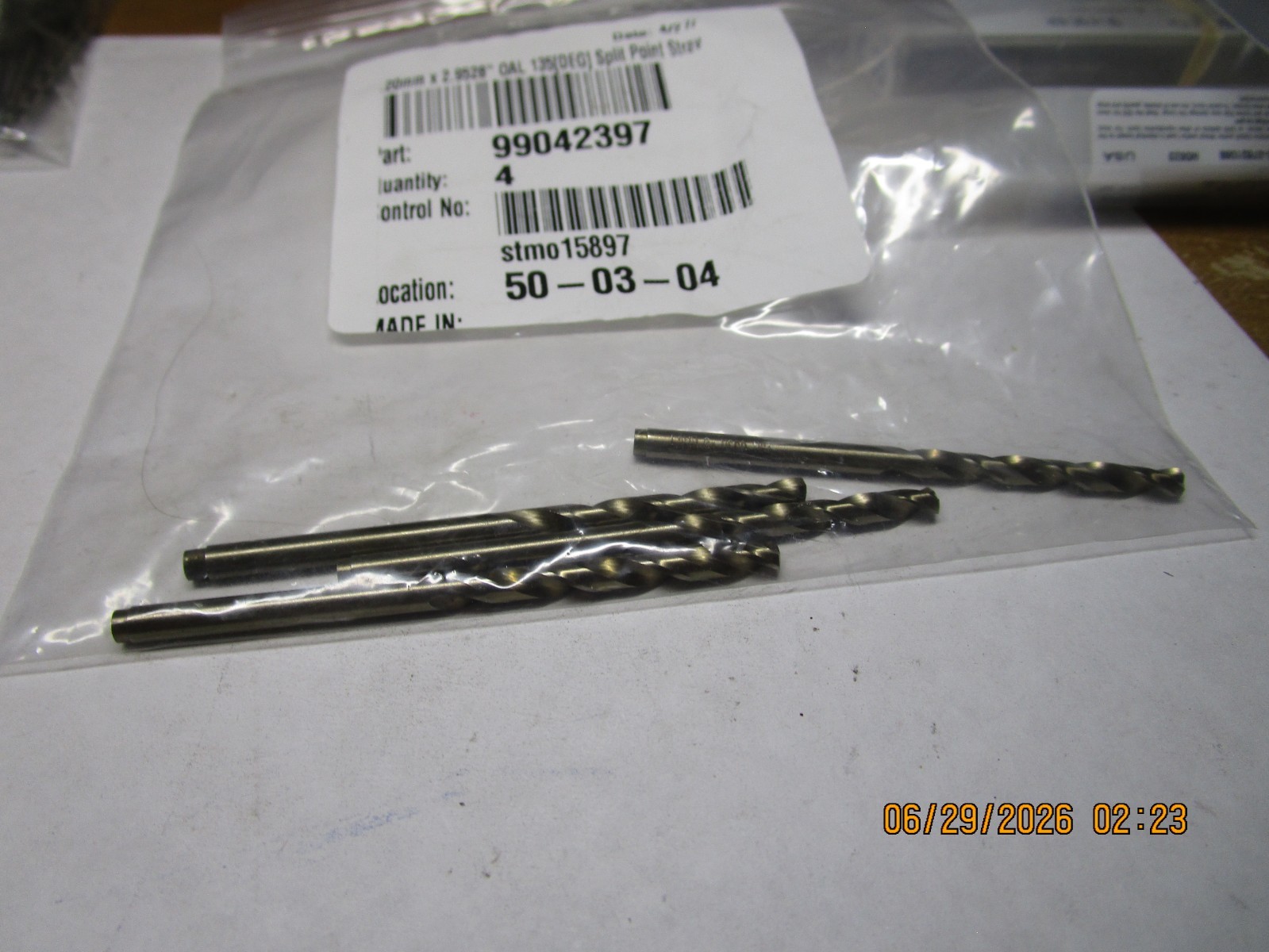 4.20mm x 2.9528" OAL 135° Split Pt Straw Oxide Cobalt St/Round Shank Drill QTY 4