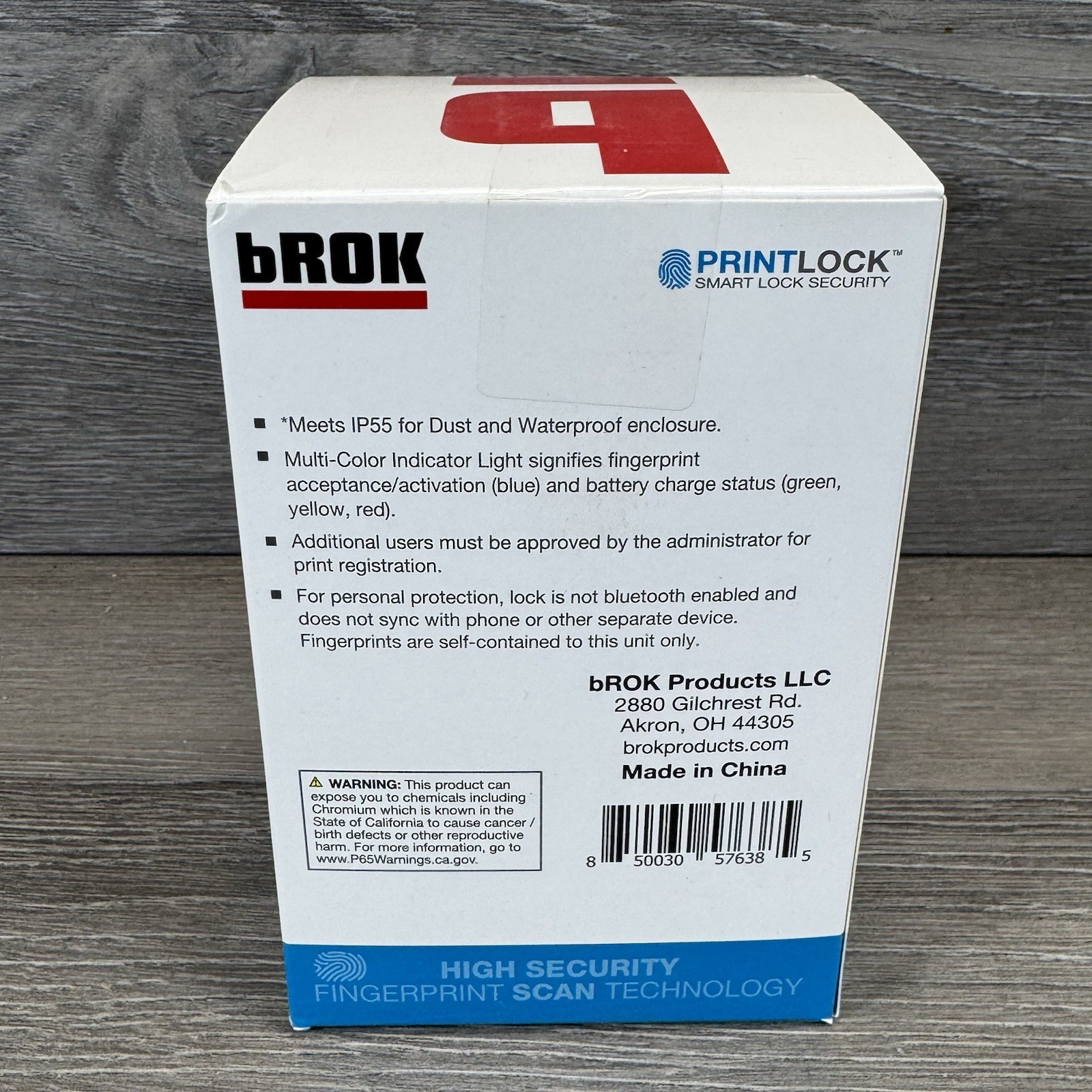 bROK PRINTLOCK EZ Access Receiver Biometric Trailer Lock Universal