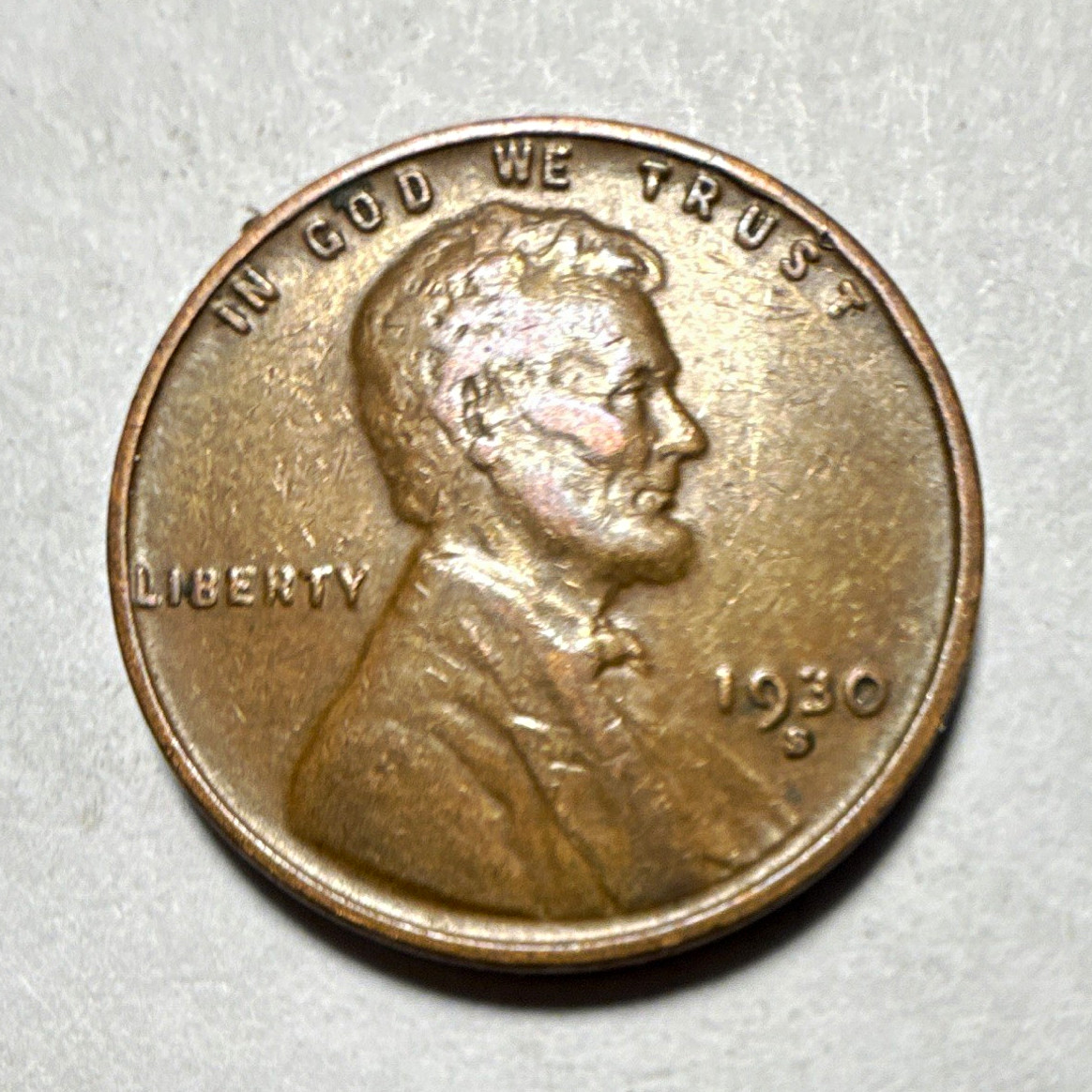 1930-S Lincoln Wheat Small Cent BN San Francisco Bronze 95% KM#132