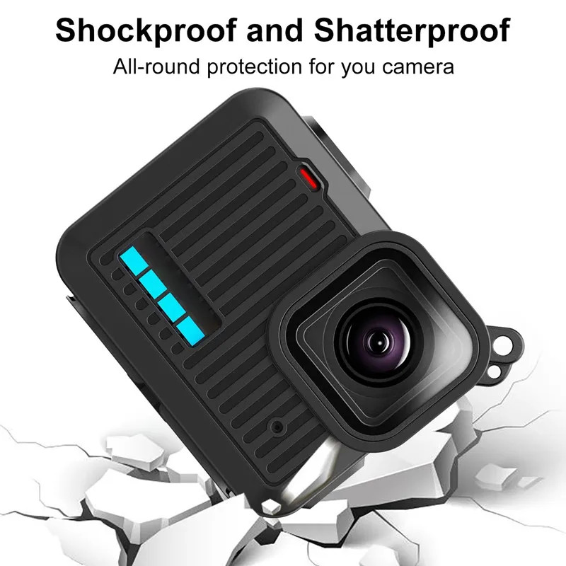For GoPro HERO 4K Camera Silicone Black Protective Case W/Side Interface Cover