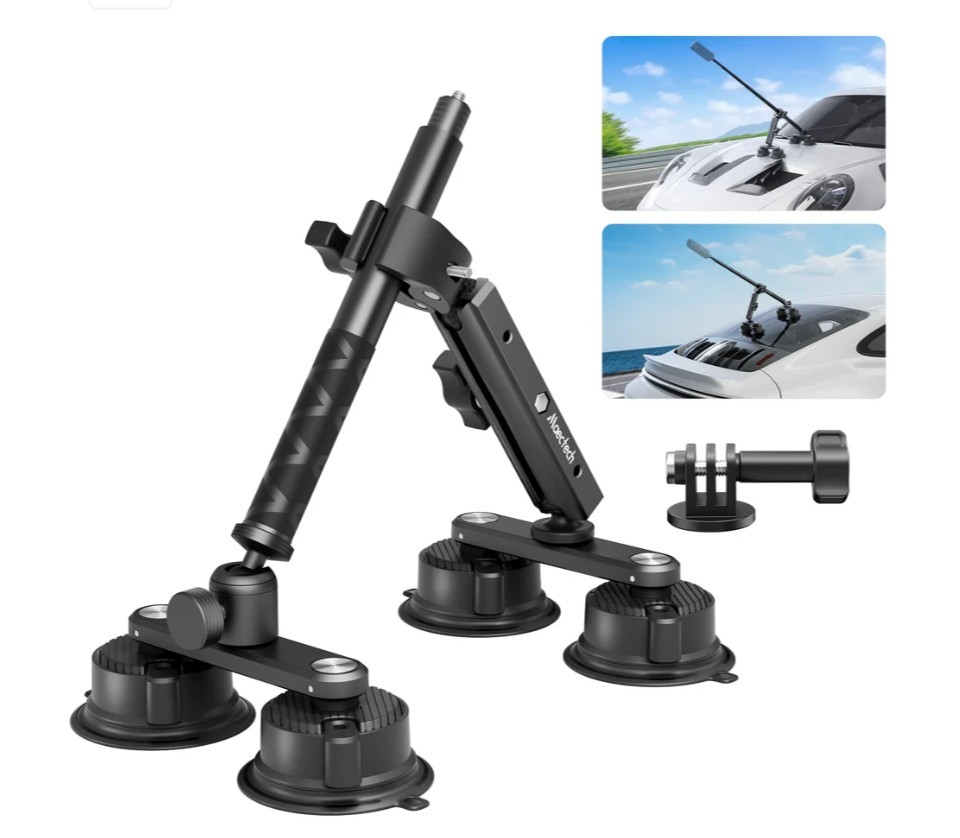 Maectech 4 Suction Cup Car Mount Kit w 360-Degree Adjustable Selfie Stick New