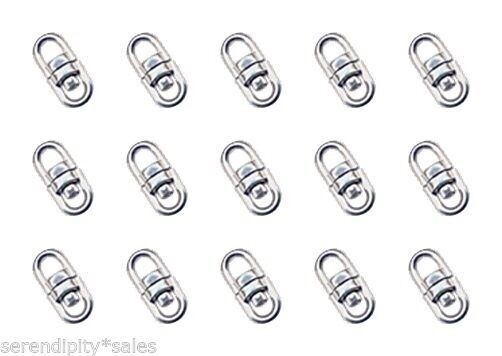50 Metal SWIVEL Connector Link for Key Chains/Rings, etc ~16mm x 7mm Double Eye