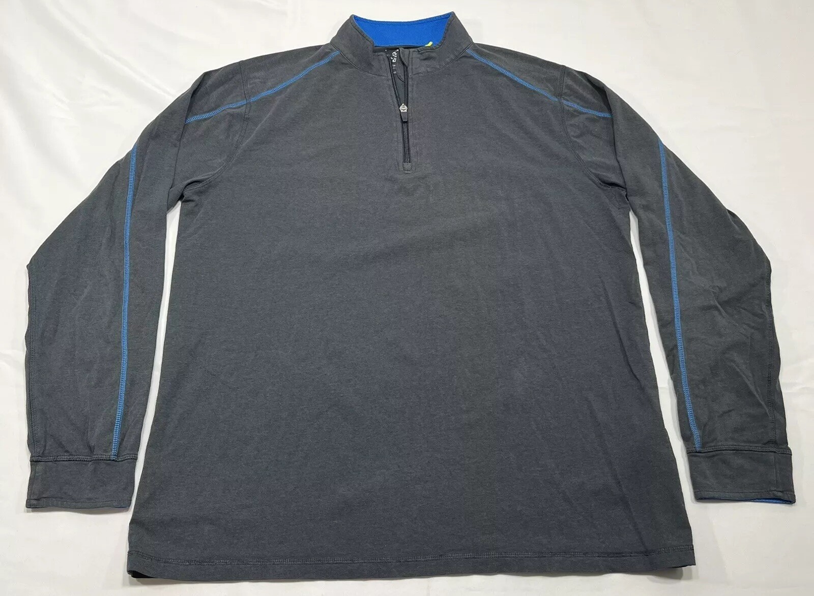 TASC Golf Pullover Mens Large Gray Carrollton Lightweight 1/4 Zip Sweatshirt